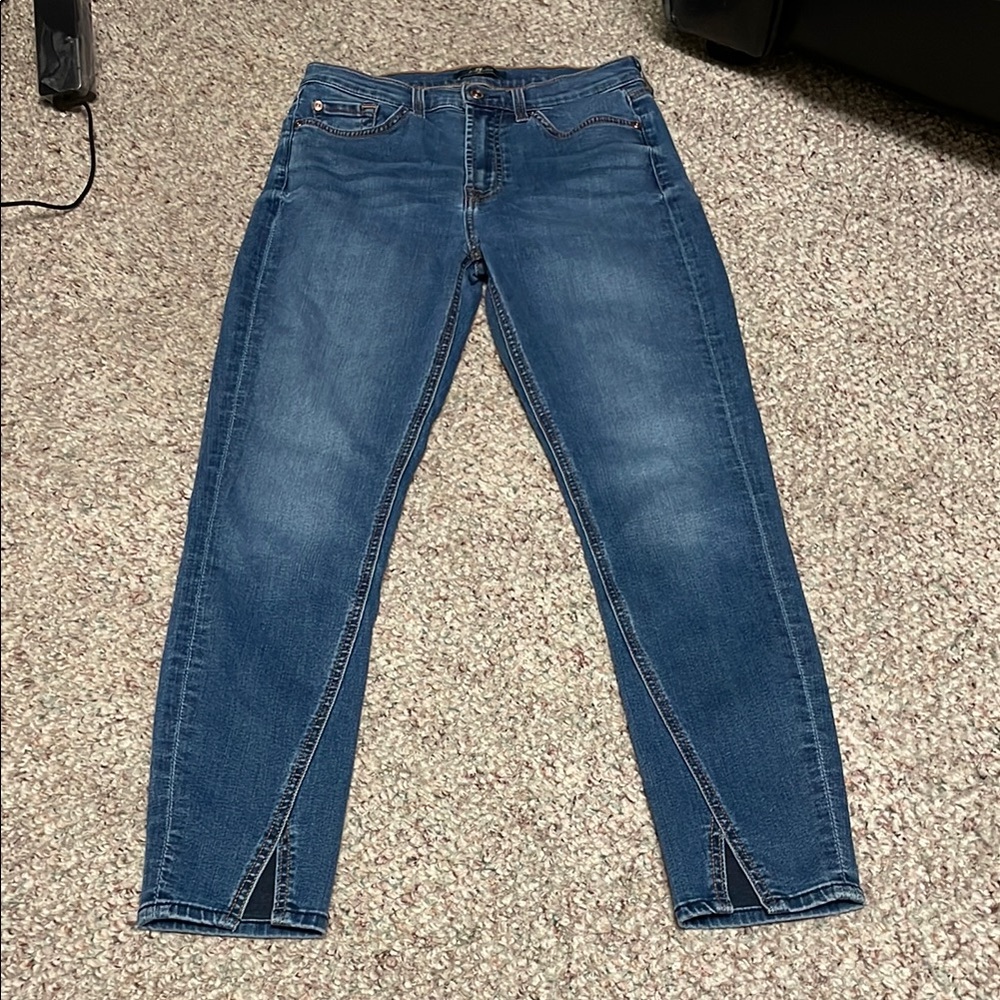 7 for all mankind high rise slit ankle Women's Blue Jeans